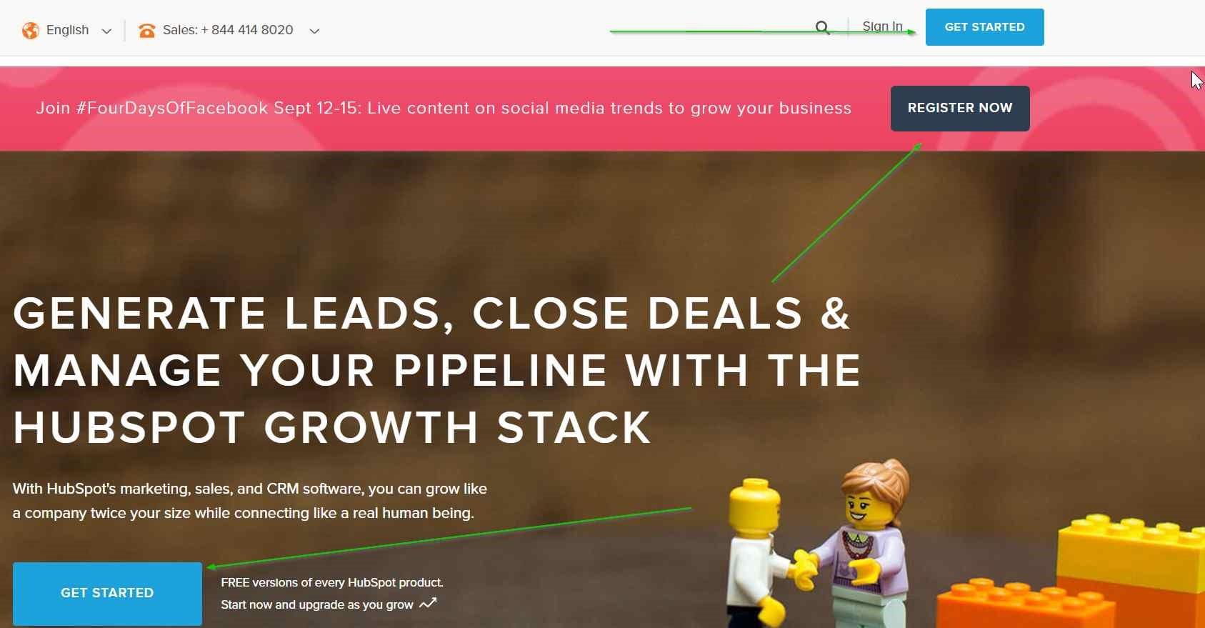 Landing page designs HubSpot squeeze page example