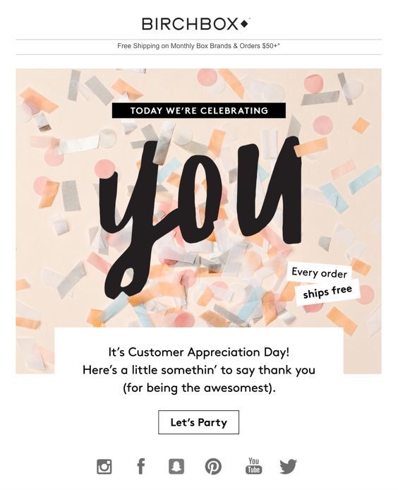 valentine's day customer appreciation email example - birchbox