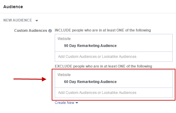 Facebook conversion tracking exclude audience