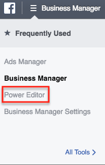 Facebook Lead Ads Power Editor